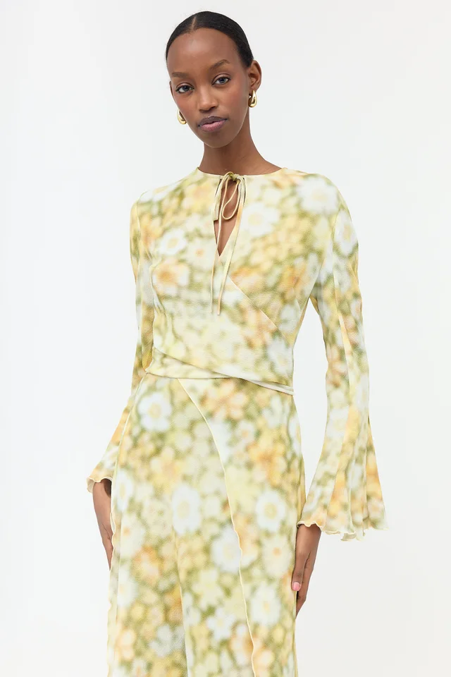 Acne Studios Crepe Printed Wrap Top Dress in Multicolor from VSP Consignment, photo 2 of 2