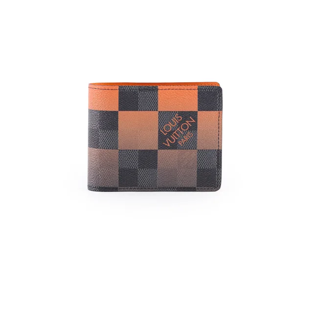 Louis Vuitton Multiple Wallet Damier Graphite Orange in Grey Canvas from The Purse Affair