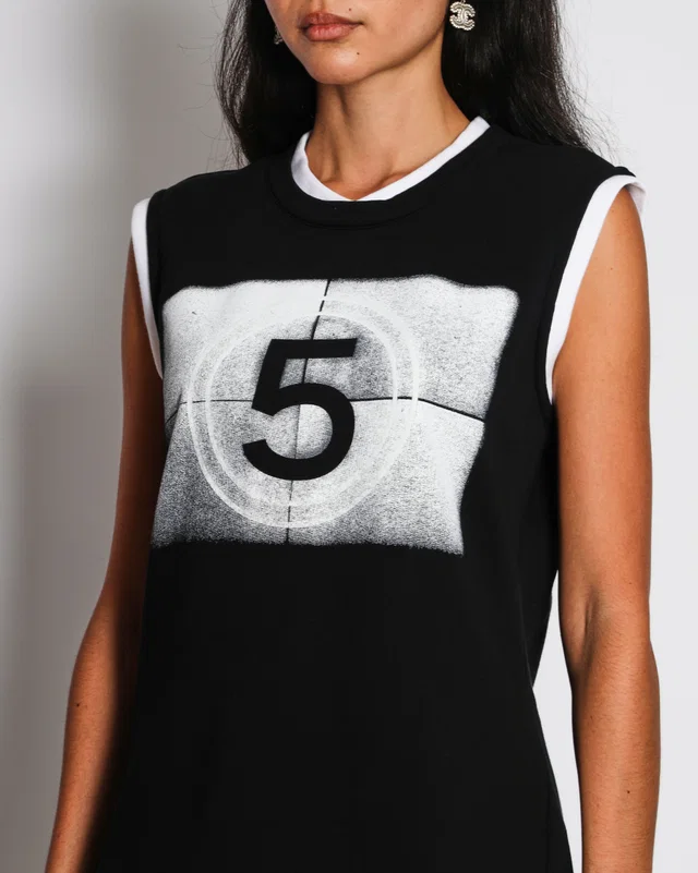 Chanel 21/S Black Sleeveless No5 Logo Vest Size FR 36 (UK 8) in Black from Sellier