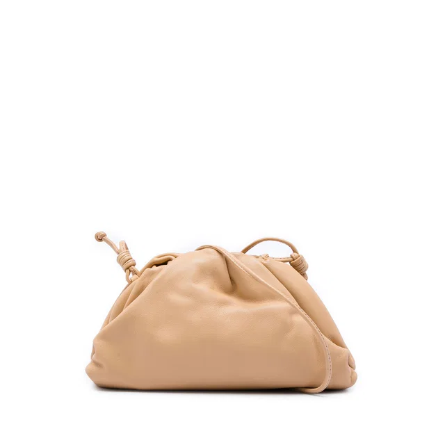 Brown Bottega Veneta Lambskin The Mini Pouch Crossbody in Brown Lambskin from Designer Revival