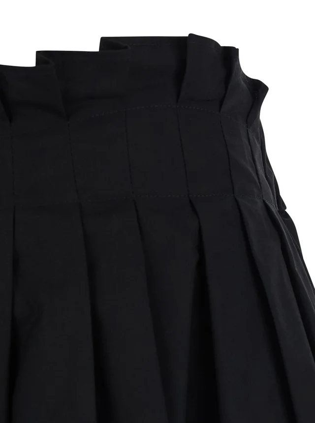 Msgm Black Skirt with Pleated Design in Cotton for Women in Black 100% Cotton, photo 6 of 6 from Gaudenzi Boutique