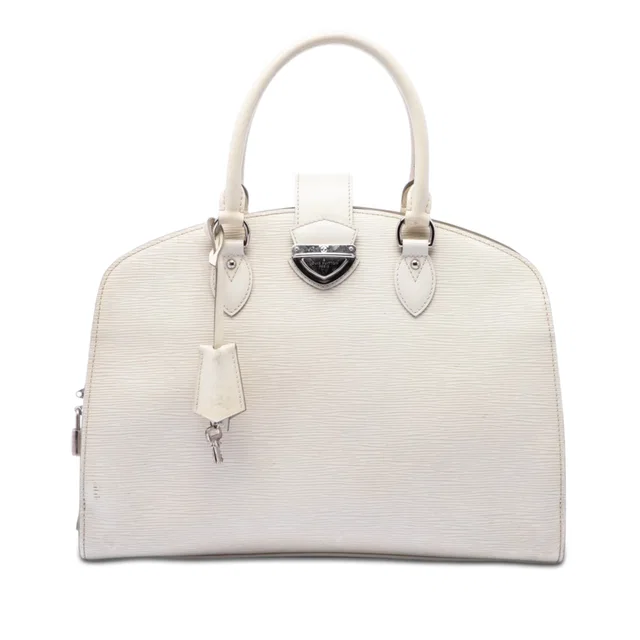 White Louis Vuitton Epi Pont Neuf GM Handbag in White Leather from Designer Revival