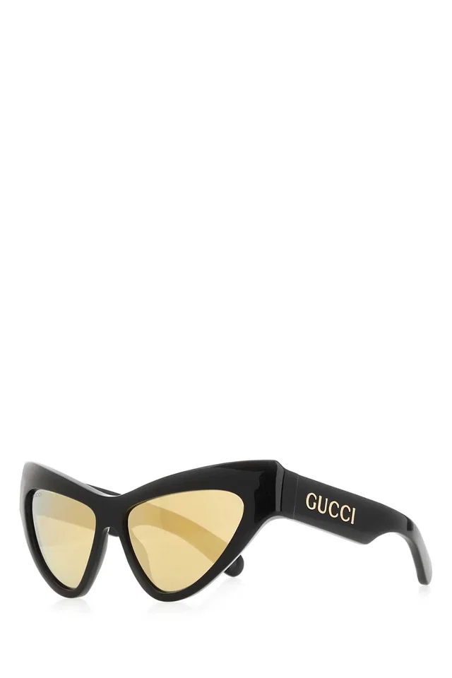 Gucci Cat-Eye Acetate Sunglasses — Black Exterior in Black from HEWI