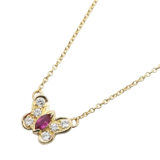 Van Cleef & Arpels Necklace Papillon Ruby Diamond 31.5 39 18K from The Reluxe