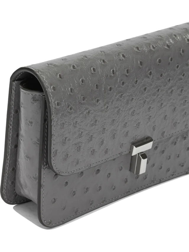 Toteme T-Lock ostrich-effect crossbody bag, photo 4 of 5 from SENSER