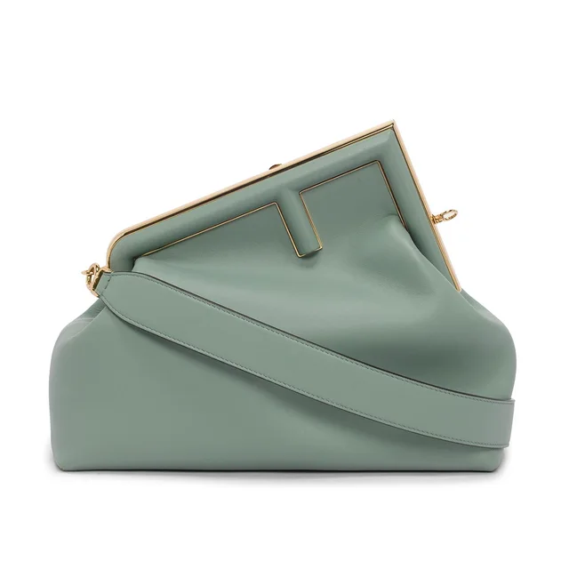 Nappa Fendi First Medium Clutch in Mint Green Nappa leather from Blue Spinach