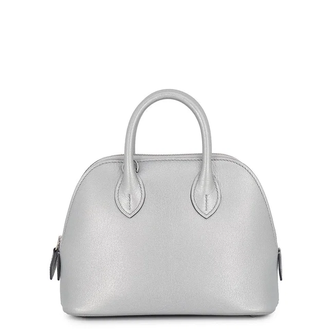 Hermès Bolide1923 Argent Chevre Shamqila Size Mini in Silver Goatskin from GALLERY RARE