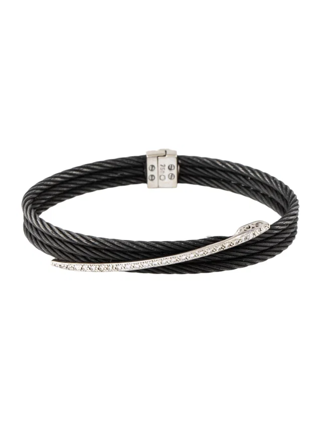 Charriol Diamond Three Row Bangle Bracelet, 6.5" in multicolor from The RealReal