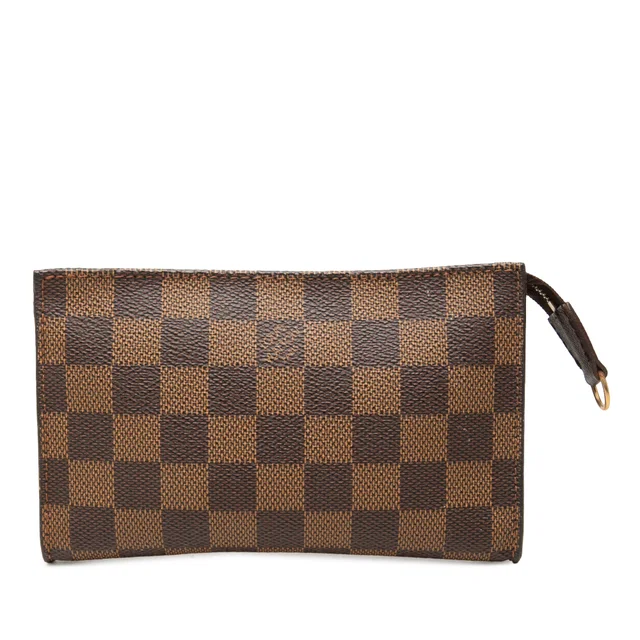Brown Louis Vuitton Damier Ebene Marais Pouch in Brown Canvas from Designer Revival