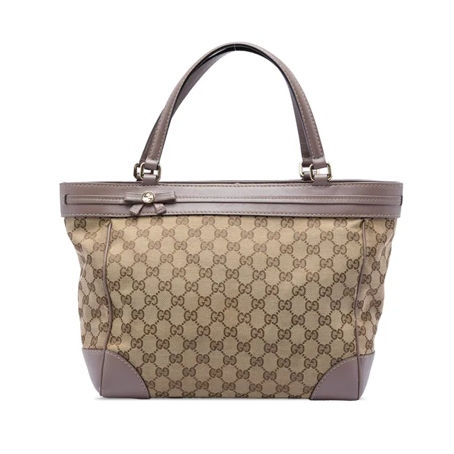 Beige Gucci GG Canvas Mayfair Tote in Beige Canvas from Designer Revival