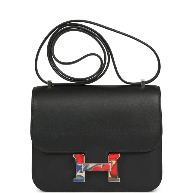 Hermès Constance 18 Black Swift Marbled Palladium Hardware in Black Swift leather from Madison Avenue Couture