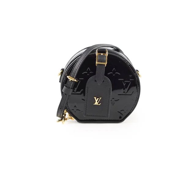Louis Vuitton Mini Boite Chapeau Black Vernis in Black Leather from The Purse Affair
