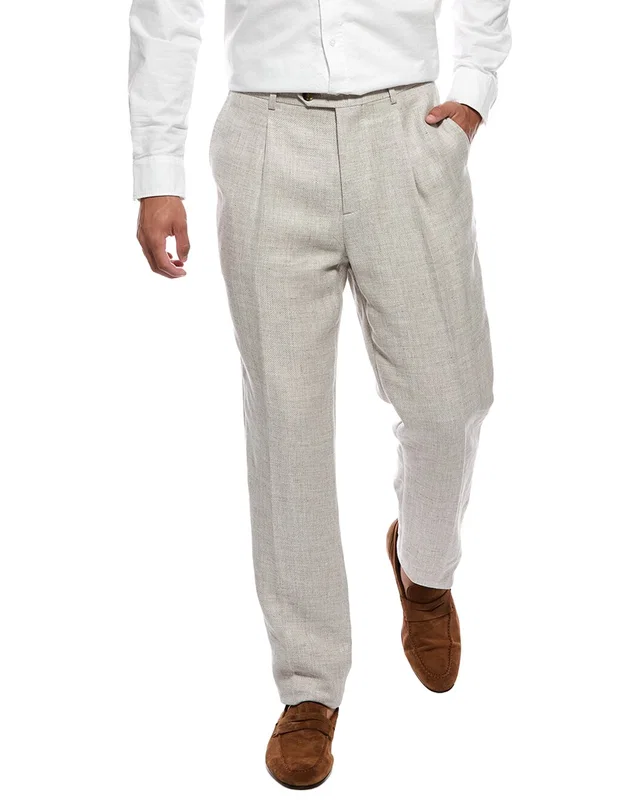 Brunello Cucinelli Linen & Wool-Blend Trouser, image 1 of 1 from Gilt