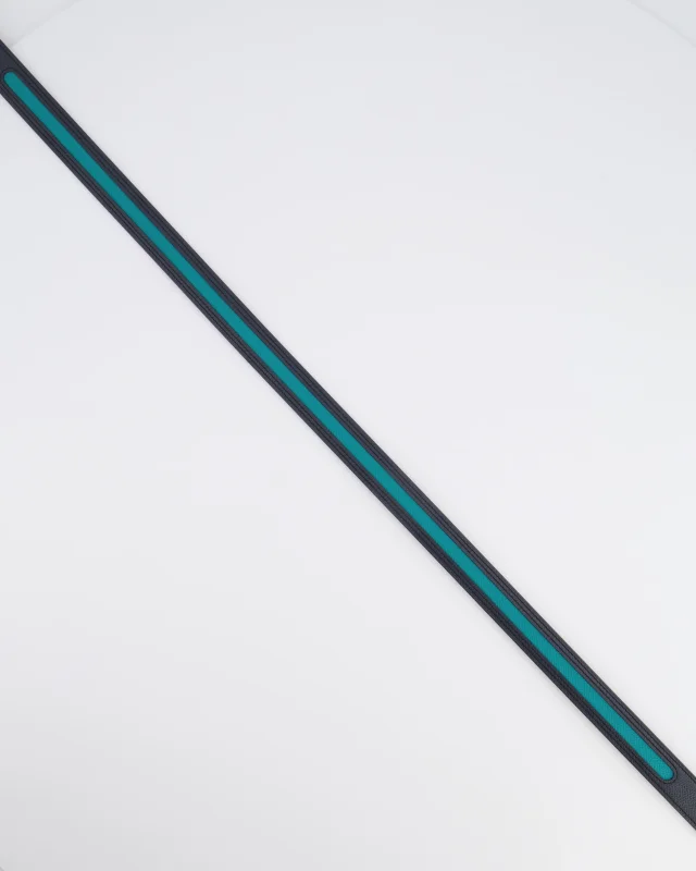 Hermès Au Carré Reversible Belt in Green and Navy with Gold Interior and Palladium H Buckle 80cm in Navy Leather from Sellier, photo 4 of 6