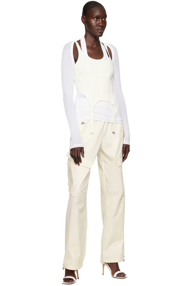 Dion Lee White Modular Long Sleeve T-Shirt, photo 5 of 5 from SSENSE