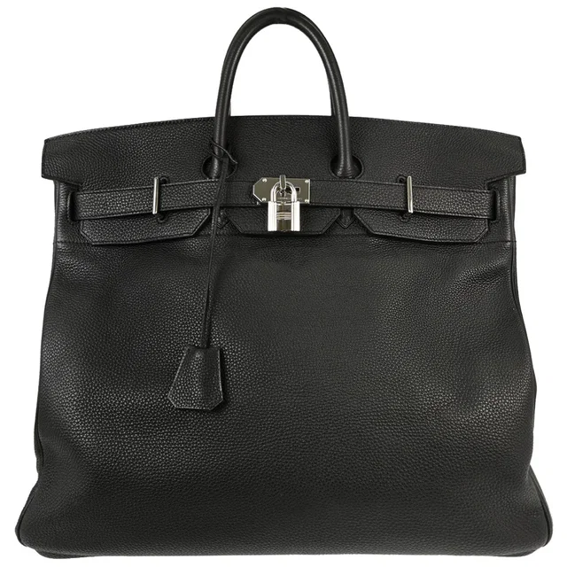 Hermès Black Togo HAC Haut a Courroies 50 Handbag in Black Togo leather from AMORE Vintage Tokyo