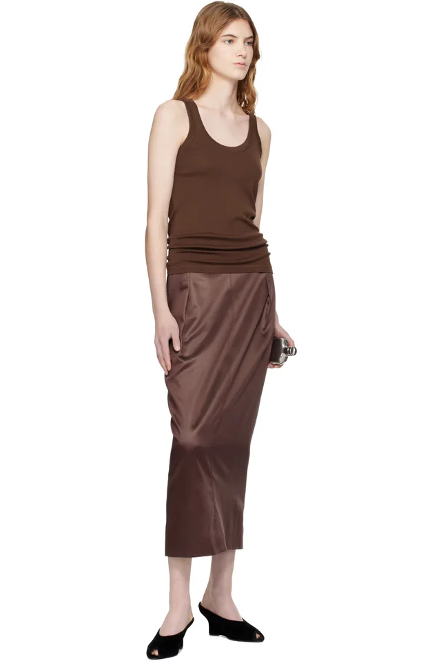 Lanvin Brown Straight Maxi Skirt, photo 4 of 4 from SSENSE