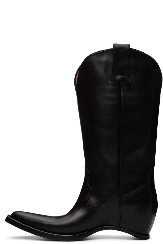 Maison Margiela Black Heel-Less Western Boots, photo 3 of 5 from SSENSE