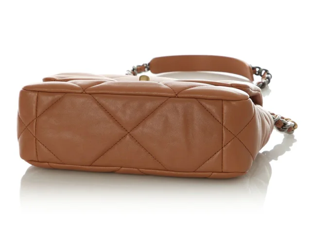 Chanel Medium Brown Quilted Lambskin 19 Flap in Brown Lambskin from Ann's Fabulous Finds, photo 7 of 10