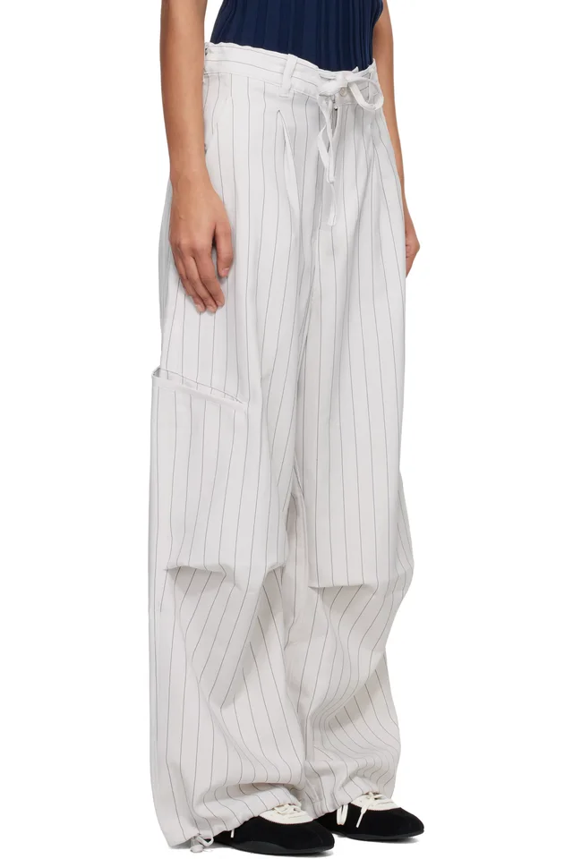 Y-3 Off-White Pinstripe UT Straight Leg Lounge Pants, photo 2 of 4 from SSENSE