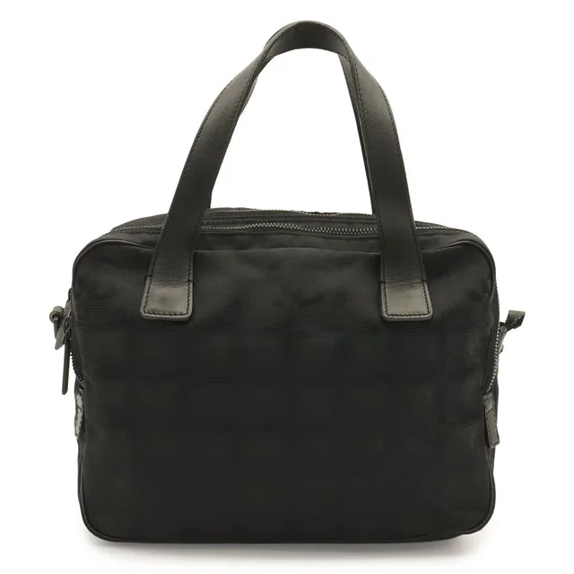 Chanel New Travel Line Handle Tote Mini Bag Nylon Jacquard Leather Black in Black Nylon from The Reluxe