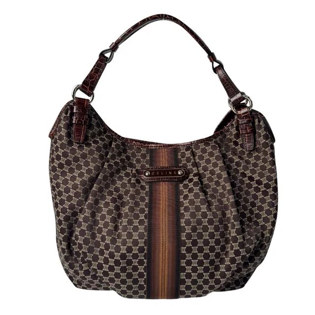 Celine Macadam Shoulder Handbag Canvas Leather in Canvas from The Reluxe