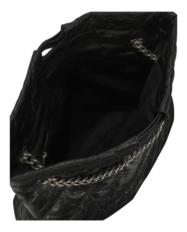 Balenciaga Crush Quilted Medium Tote in black, photo 6 of 6 from ShopSimon