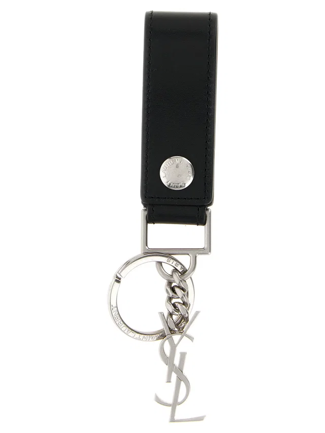Saint Laurent Key Case — Black Keychains in Black Leather from HEWI