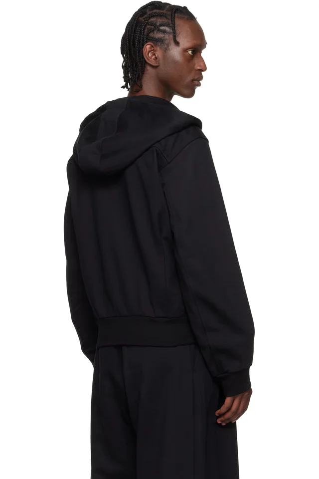Dries Van Noten Black Loose Zipped Hoodie, photo 3 of 4 from SSENSE
