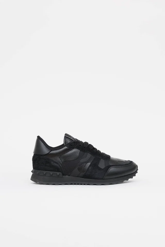 Valentino Garavani Camo Rock Runner in Leather from VSP Consignment