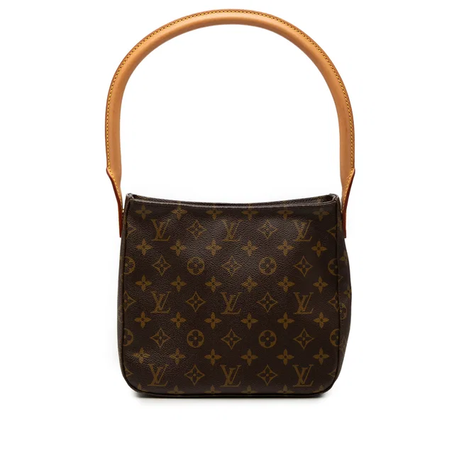 Brown Louis Vuitton Monogram Looping MM Shoulder Bag in Brown Coated canvas from Designer Revival