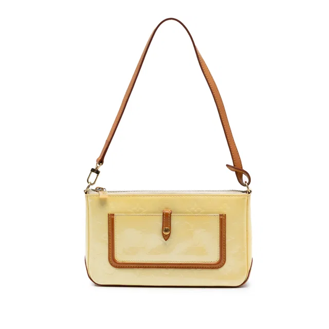 Yellow Louis Vuitton Monogram Vernis Mallory Square Shoulder Bag in Yellow Leather from Designer Revival