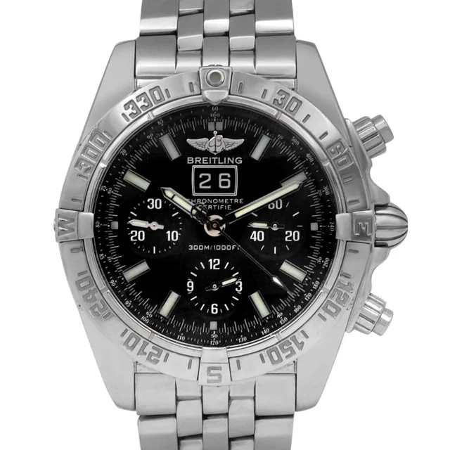 Breitling Blackbird 44mm Black Dial Automatic Chronograph Steel Watch in Black from Truefacet