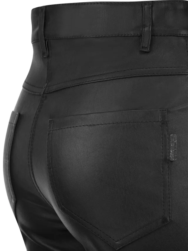 Brunello Cucinelli Stretch Nappa Leather Slim Trousers With Shiny Tab, photo 4 of 4 from Balardi