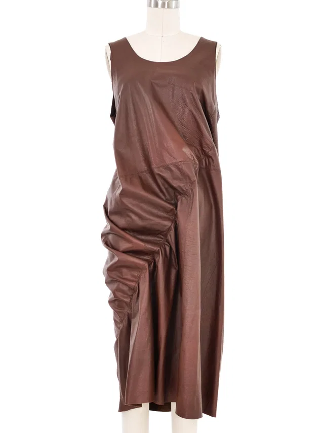 2011 Junya Watanabe Comme des Garcons Leather Sculptural Dress in Leather from Arcade Vintage