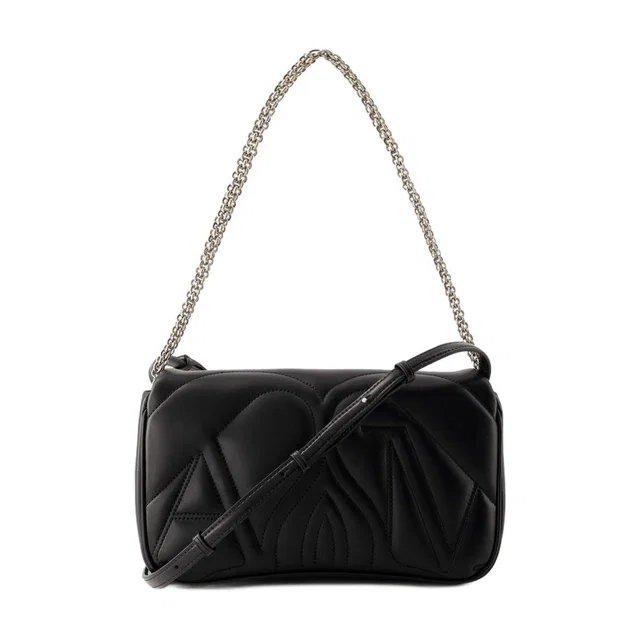 Alexander McQueen The Seal Crossbody Bag — Black Calfskin in Black Calfskin from HEWI