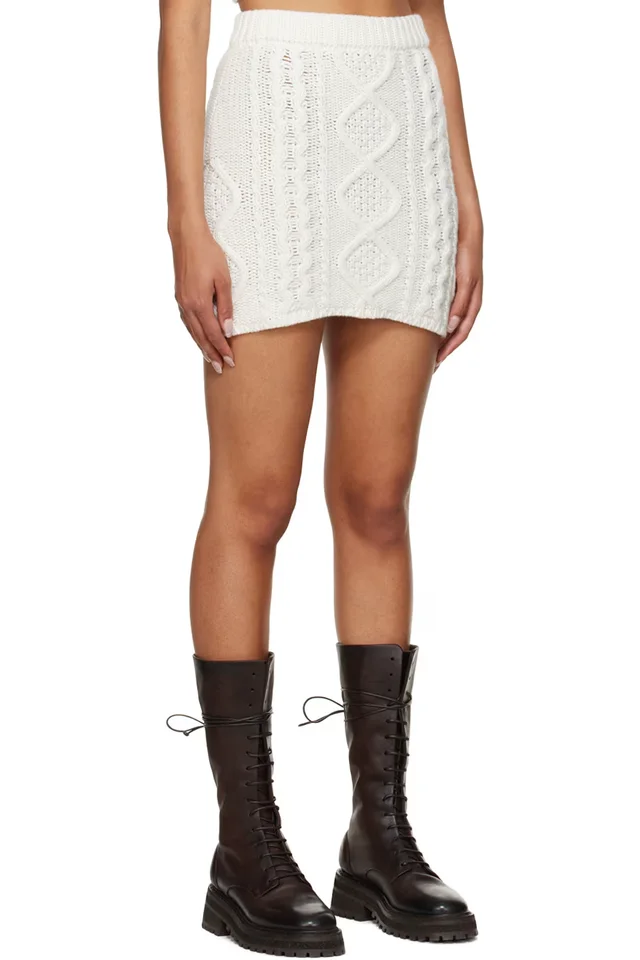 Rokh Off-White Nylon Miniskirt, photo 2 of 4 from SSENSE