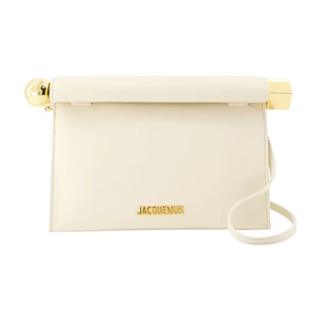 Jacquemus Le Sac Rond Carré Shoulder Bag — Beige Lambskin in Beige Lambskin from HEWI