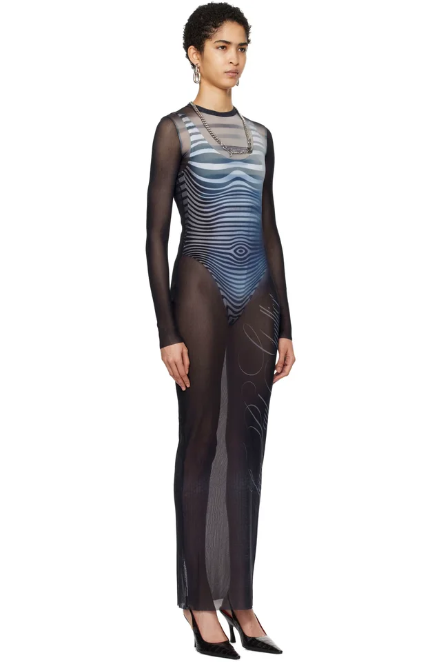 Jean Paul Gaultier Navy 'Le Mâle' Maxi Dress, photo 2 of 4 from SSENSE