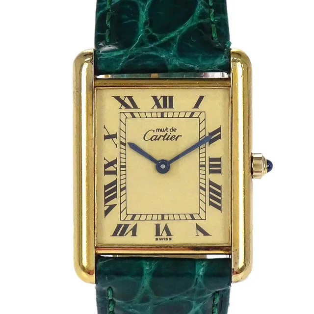 Cartier Must Tank LM 23mm Ref.681006 Quartz Watch SV925 Crocodile in Crocodile from AMORE Vintage Tokyo