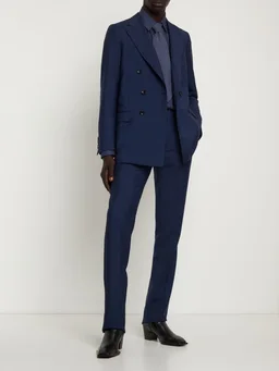 Bally Straight trousers with pleats in 60% Mohair, 40% Wool, photo 2 of 5 from LUISAVIAROMA
