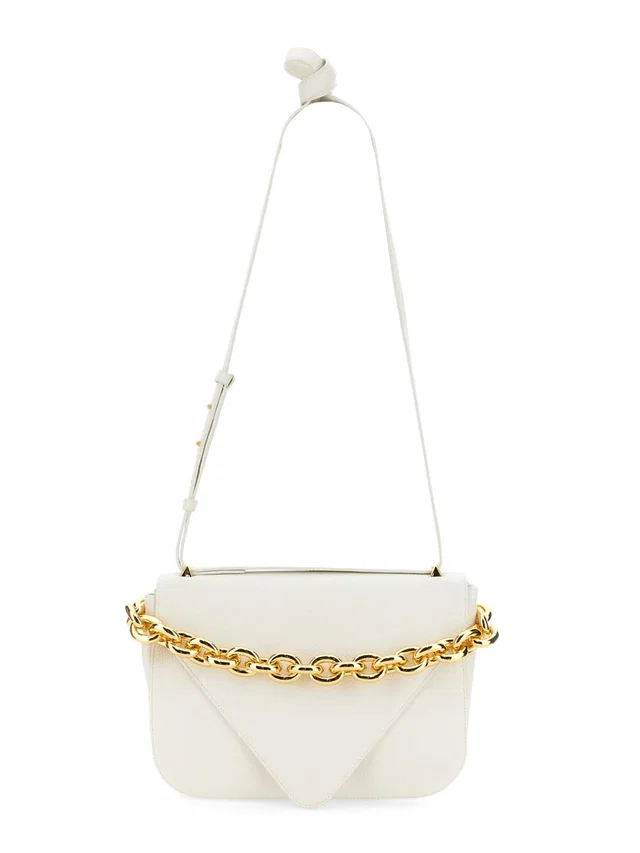 Bottega Veneta Shoulder Bag — White Leather in White Leather from HEWI