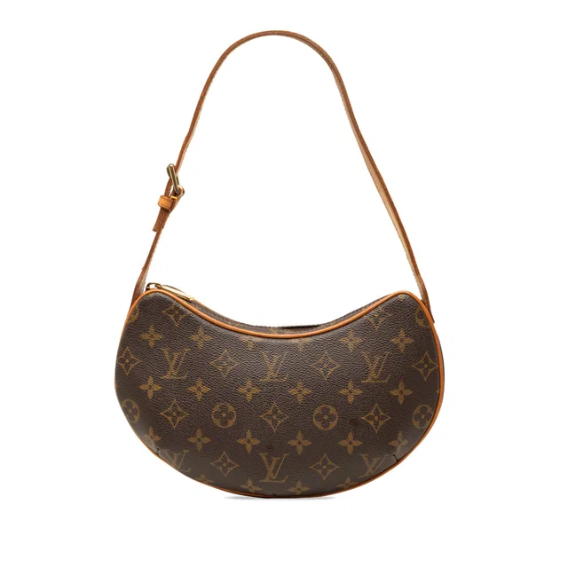 Brown Louis Vuitton Monogram Croissant PM Hobo Bag in Brown Coated canvas from Designer Revival