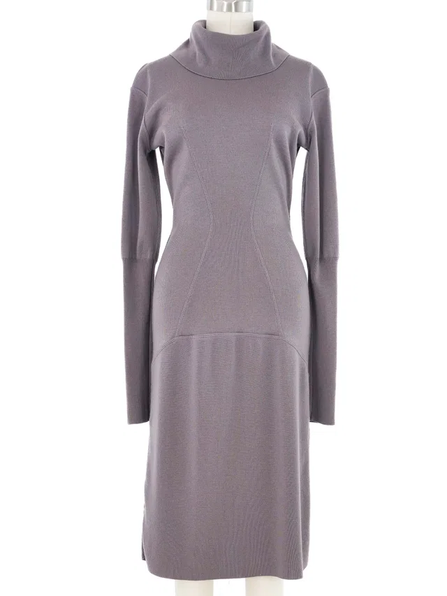Alaïa Lavender Knit Dress in Wool from Arcade Vintage