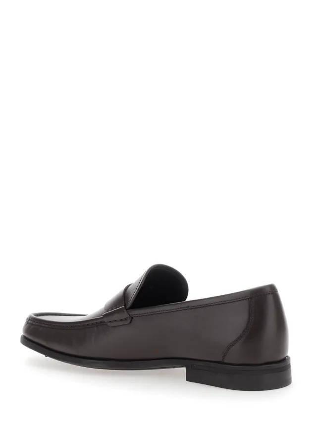Ferragamo Brown Loafers with Gancini Detail on the Side in Leather Man in Brown 100% Calf, photo 5 of 8 from Gaudenzi Boutique