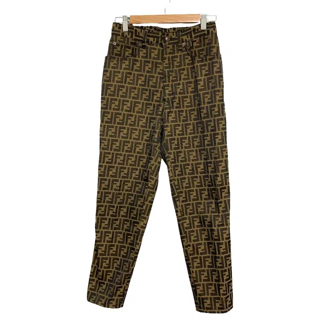 Fendi Vintage Zucca Pattern Tapered Pants I Beige 42 in Beige from The Reluxe