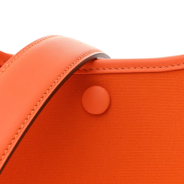 Hermès Toile Officier Swift Neo Evelyne TPM Feu Jaune D'Or Orange Minium in Orange Swift leather from FASHIONPHILE, photo 8 of 11