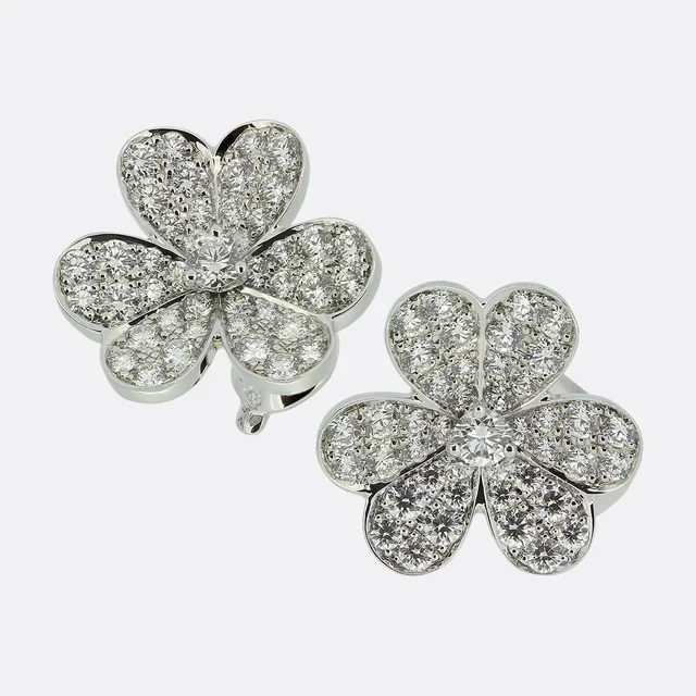 Van Cleef & Arpels Small Model Frivole Diamond Earrings from The Vintage Jeweller