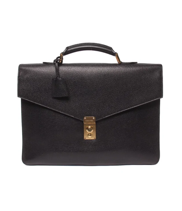 Chanel Business Briefcase Gold in Gold from The Reluxe