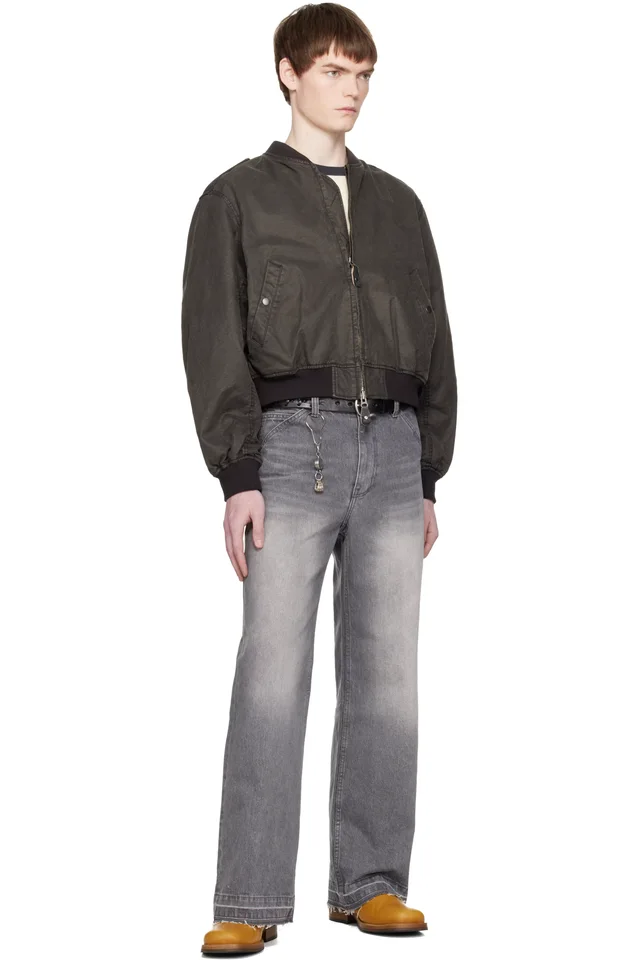 COOR Gray Cut-Off Semi Flare Jeans, photo 5 of 5 from SSENSE